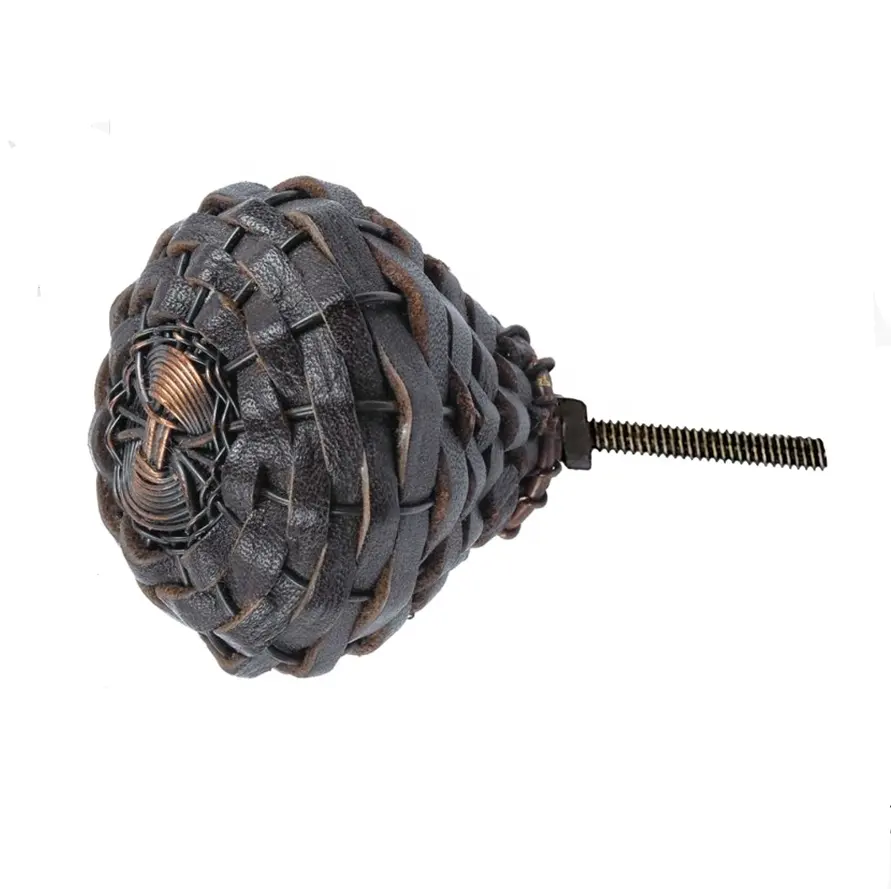 Leather Cord woven Dark Brown Colour Knobs drawer door cabinet knobs & Pull Handle [HBRMW 251]