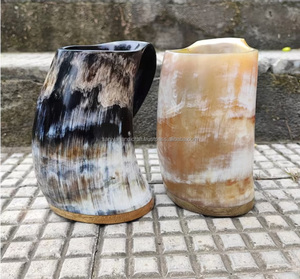 SANIYA HANDICRAFT Tasse en corne de buffle naturelle de haute qualité Corne à boire Viking polie en Style animal Artisanat de base en bois fait à la main - Product Image 4