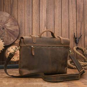 Bolso Mensajero para Portátil de Cuero Genuino, Duradero y Ecológico, de Alta Calidad, Estilo Vintage, Bandolera, Maletín para Viajes de Negocios - Product Image 2