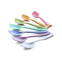 Cuillères à thé jetables multicolores en PS de qualité alimentaire certifiées HACCP/ISO 22000/NSF, 11,5 cm, pour la crème glacée, ensembles de couverts de voyage