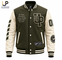 Veste de baseball en laine pour homme sur mesure, manches en cuir PU, lettres brodées, style universitaire de haute qualité, hiver, OEM ODM
