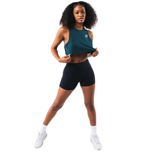 LDB Muscle Tank Camiseta sin mangas para mujer, corte ajustado, elástica, para gimnasio, entrenamiento, color cian oscuro - Product Image 4