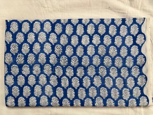 Tissu en coton imprimé à la main Indigo Blue Leaf Buta, tissu en coton imprimé à la main indien de Jaipur, motif petit, matière pour robe - Product Image 4