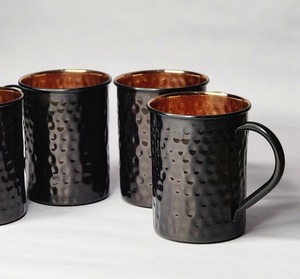 Mug en cuivre noir 300 ml, fait main, écologique, anti-fuite, produit premium pour un style unique et une durabilité accrue - Product Image 1
