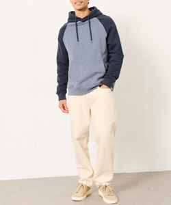 Sudadera con Capucha para Hombre, Corte Holgado, Cuello con Capucha, Bloques de Color, Manga Raglán, Tejido Grueso para Invierno, Transpirable, 100% Algodón, Felpa, 380 GSM - Product Image 6