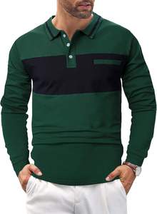 Camisetas Polo para Hombre, Manga Corta/Larga, Estilo Casual, Color Block, Cuello en Contraste, Algodón - Product Image 5