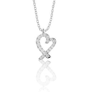 Colgante de Plata con Moissanita en Forma de Corazón, Corte Redondo, Elegante y Encantador para Mujer - Product Image 4