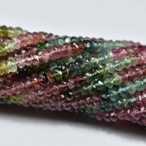 Natural Tourmaline Faceted Rondelle Gemstone Beads Strand 4mm Genuine Tourmaline Loose Beads For Jewelry Necklace <b>Bracelet</b> Bulk - Product Image 3