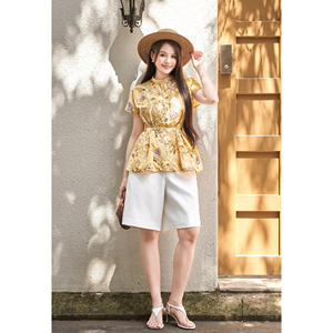Shorts Bermuda Femme Taille Haute Blanc Basique en Polyester Coupe Ajustée Style Smart Casual pour Usage Quotidien EVAN - Product Image 3