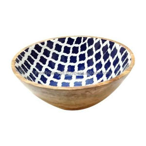 Cuenco de madera de mango para servir con diseño de esmalte de color, el último cuenco de masa pulido para cena, desayuno, almuerzo, fiesta - Product Image 5