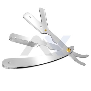 Navaja de Afeitar Recta de Acero Inoxidable de Alta Calidad con Cierre Giratorio para Hombres, Herramienta Profesional de Barbería, Logotipo Personalizado OEM ODM - Product Image 6