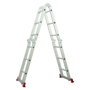 Échelle de haute qualité 4*3 étapes en aluminium <span class=keywords><strong>pliable</strong></span> et polyvalente avec charnière de verrouillage - Product Image 1