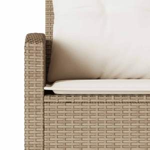 Sofá Grande de Ratán Sintético PE Beige y Acero con Recubrimiento en Polvo para Patio - Product Image 6