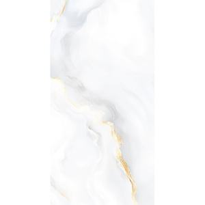 Lujosa Baldosa de Porcelana con Vetas Blancas Doradas, Revestimiento Cerámico Moderno para Pisos Interiores, Superficie Esmaltada Antideslizante para Paredes - Product Image 1
