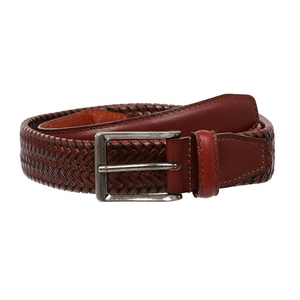 Cinturón Trenzado de Cuero 100% Genuino de Lujo para Hombre, con Logotipo Personalizado, Cómodo, con Hebilla de Aleación - Product Image 3
