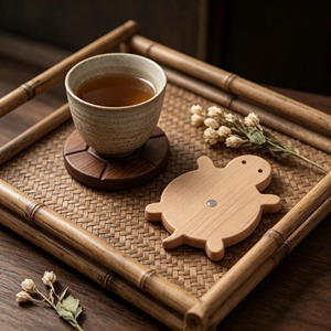 Cute Design <b>Walnut</b> Solid Wood Small Turtle Coaster Heat Insulation <b>Table</b> Decoration Natural Color Customized Diameter - Product Image 5