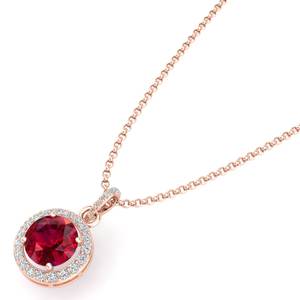 REYES Factory Direct Sale 925 Sterling <b>Silver</b> Moissanite Jewelry Round Brilliant Cut 2.73 Carat Ruby Gemstone Pendant <b>Necklaces</b> - Product Image 2