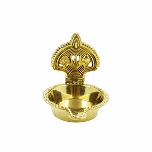 Lámpara de aceite Shankh Chakra Deepam Diya de latón, hecha a mano, tradicional, para Pooja, decoración del hogar, templo, festivales, regalos. - Product Image 4