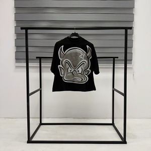 T-shirts en molleton à coupe ample à deux panneaux avec imprimé graphique Hip Hop - Product Image 3