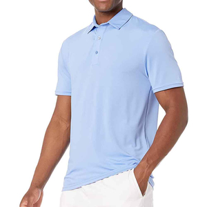 Low MOQ Custom Men's <b>Light</b> <b>Blue</b> Short Sleeve for <b>Shirt</b> 100% Cotton Canvas Knitted Casual Solid Color Breathable Anti-Wrinkle - Product Image 3