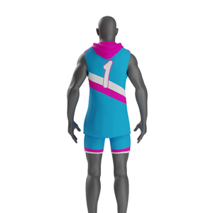 Conjunto de Camiseta y Pantalones Cortos de Fútbol 7v7 para Niños, Diseño Diagonal, Sin Mangas, con Capucha, Uniforme Juvenil Personalizado con Número de Jugador y Ribete en Contraste - Product Image 2