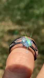 Anillo de compromiso de moissanita con corte redondo para mujer, plata 925 con baño de rodio, propuesta de matrimonio, regalo nupcial, joyería - Product Image 3