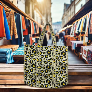 Sacs fourre-tout en coton imprimés à la main, sacs fourre-tout traditionnels indiens, sacs fourre-tout faits à la main avec des imprimés à la main, sac fourre-tout - Product Image 1