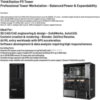 Station de travail Len-ovo Thinkstation P3, tour professionnelle, Intel Xeon I7-14700K, 64 Go de RAM, 512 Go de SSD, RTX 4000 Ada, usage privé