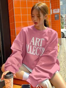Sudadera de Manga Larga para Mujer, Informal, Transpirable, Ecológica, de Secado Rápido, con Bolsillo Canguro y Logotipo Estampado en la Parte Delantera - Product Image 4
