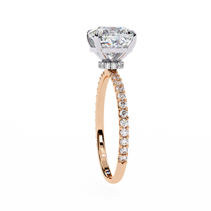 Bague de fiançailles solitaire tendance en or rose massif 14 carats avec diamant de laboratoire certifié IGI, taille coussin 2,50 carats, pureté VVS - Product Image 2