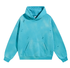 OEM Fashion Design Custom Men's Oversized Pullover Cotton Fleece Hooded Collar Acid Wash Hoodie Long Sleeve Sports <b>Jogger</b> - Product Image 2