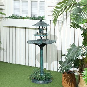 Ciotola per Uccelli 3 in 1 Grande da Esterno Verde con Mangiatoia e Fioriera per il Giardino - Product Image 2