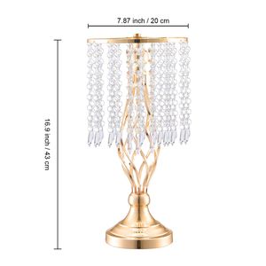 20 Pezzi Supporto Floreale in Metallo Dorato Alto 43cm/16.9 Pollici, Vaso per Fiori in Cristallo, Centrotavola per Matrimoni, Decorazioni da Tavola - Product Image 6