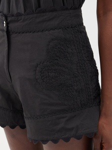 Robe trapèze sans manches longueur genou en popeline de coton brodée noire, avec bordure en dentelle et ourlet festonné rayé, grande taille, sexy, ODM exclusif - Product Image 5