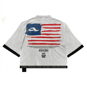 T-shirt court personnalisé pour femme, col rond, manches courtes, streetwear, logo imprimé, jersey 100% coton, coupe ample, toutes saisons - Product Image 2