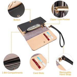 Cartera de Mano de Cuero PU para Mujer con 4 Ranuras para Tarjetas, 3 Compartimentos para Billetes, 1 Bolsillo para Monedas, Monedero y Tarjetero - Product Image 6