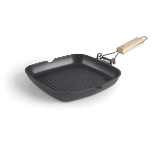 Padella griglia quadrata Sua Ribbed antiaderente con manico in legno per grigliate all'interno - Product Image 1