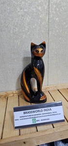 Brass American Style Handmade Eco-Friendly Customizable <b>Cat</b> Figurine Pet <b>Urn</b> with White and Black Colors - Product Image 6