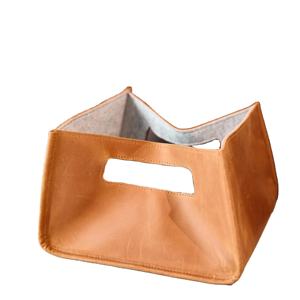 Boîte à mouchoirs en cuir véritable durable, légère, classique et luxueuse, couleurs personnalisables, logo pour salle de bain, cuisine, bureau | - Product Image 1