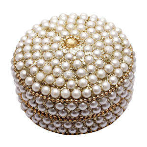 Boîte de rangement pour bijoux de luxe, rouge, en métal perlé, style moderne, décoration de table, pour emballage de bijoux personnalisé - Product Image 6