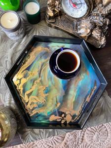 ถาดไม้พิมพ์ลายสำหรับกาแฟ ถาดไม้พิมพ์ลายสำหรับเครื่องดื่ม สำหรับตกแต่งร้านกาแฟและห้องพักผ่อน ขายส่งอุปกรณ์เสิร์ฟ - Product Image 3