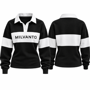 Camiseta de rugby personalizada morada para mujer, 100% algodón, 220 GSM, manga larga, tela transpirable premium. - Product Image 6