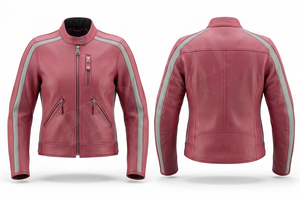 แจ็คเก็ตมอเตอร์ไซค์หนังแท้ดีไซน์ล่าสุด ลายเส้นสีเงิน ซิปปิด ดีไซน์ทันสมัย ขายส่งเสื้อแจ็คเก็ตนักขี่มอเตอร์ไซค์ - Product Image 4