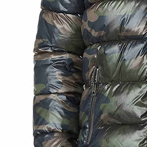 Veste matelassée d'hiver pour homme avec logo personnalisé, capuche brillante de haute qualité, col montant, fermeture éclair, broderie, collection 2026 - Product Image 2