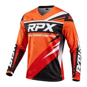 Jersey de Motocross de Manga Larga para Hombre, Naranja, Negro y Rojo, de Secado Rápido, Camiseta de Ciclismo, Ropa de Carreras de Motocicleta para Adultos - Product Image 2