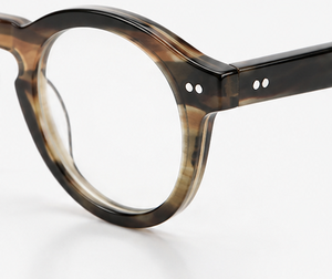 Montura de Gafas Redonda Ligera de Cuerno de Búfalo Natural Hecha a Mano, Ecológica, Gafas Ópticas de Lujo - Product Image 6