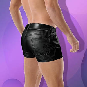 Pantalones Cortos de Cuero Transpirables de Talla Grande al por Mayor, Ropa Urbana de Moda, Pantalones Cortos de Cuero de Primera Calidad para Hombre - Product Image 4