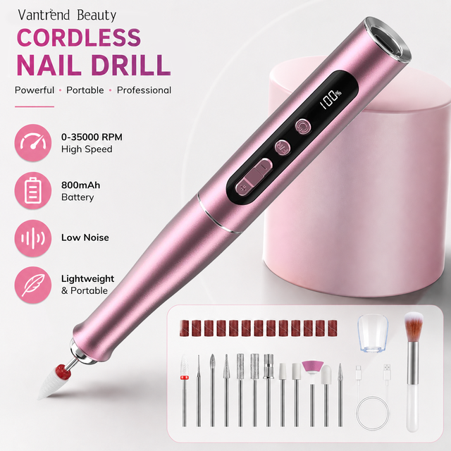 35000RPM Professional Cordless Nail Drill Pen USB Rechargeable Aluminum Electric Nail File Low Noise Portable Manicure Machine