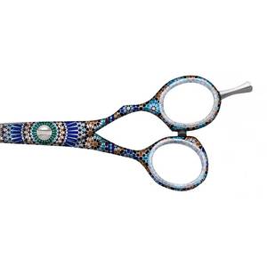 Ciseaux de coiffure professionnels en acier inoxydable, lame tranchante, manche long, pour droitiers, motif décoratif - Product Image 3
