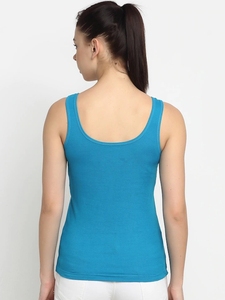 Débardeur Femme Color Block Col Rond Décontracté Respirant Tricoté Sans Manches Bleu Noir Blanc - Product Image 4